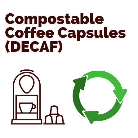 Decaf 100% Compostable Coffee Capsules (Nespresso Compatible)